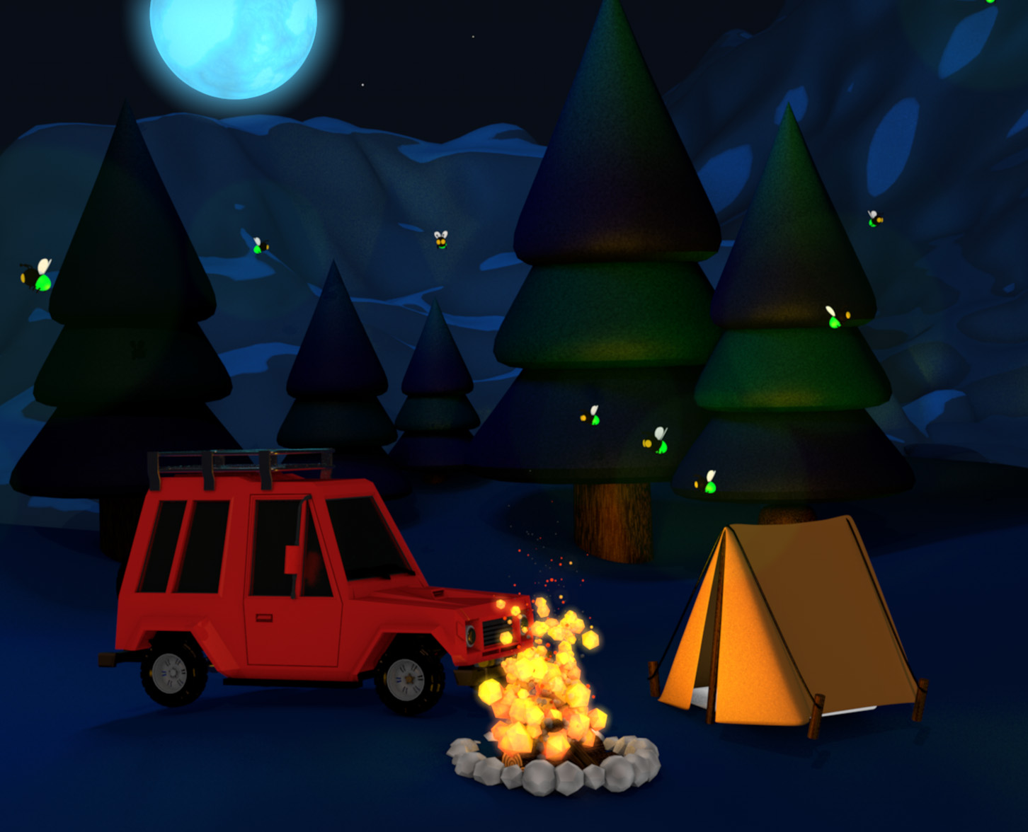 Camping Campfire Scene