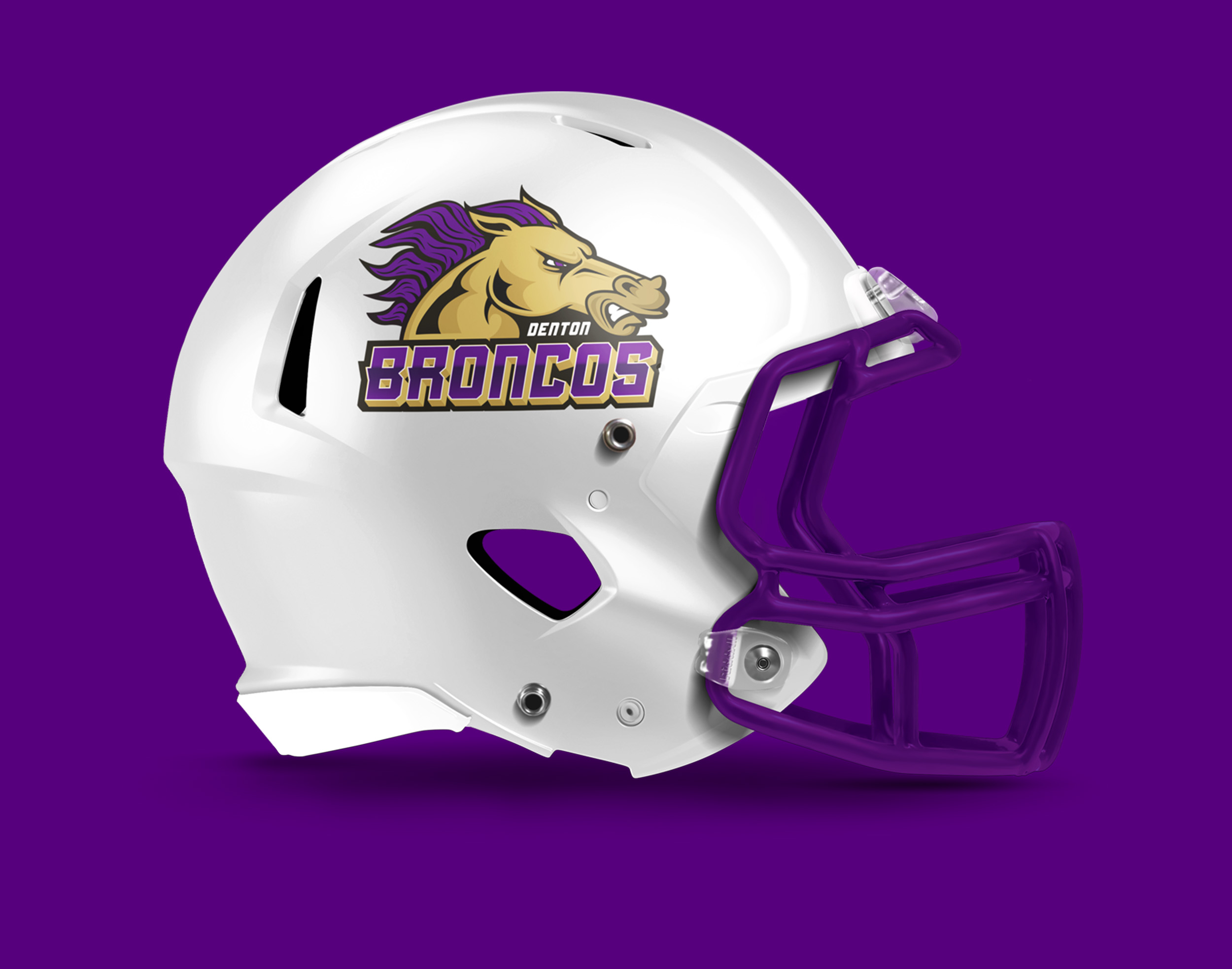 Denton Broncos Football Helmet