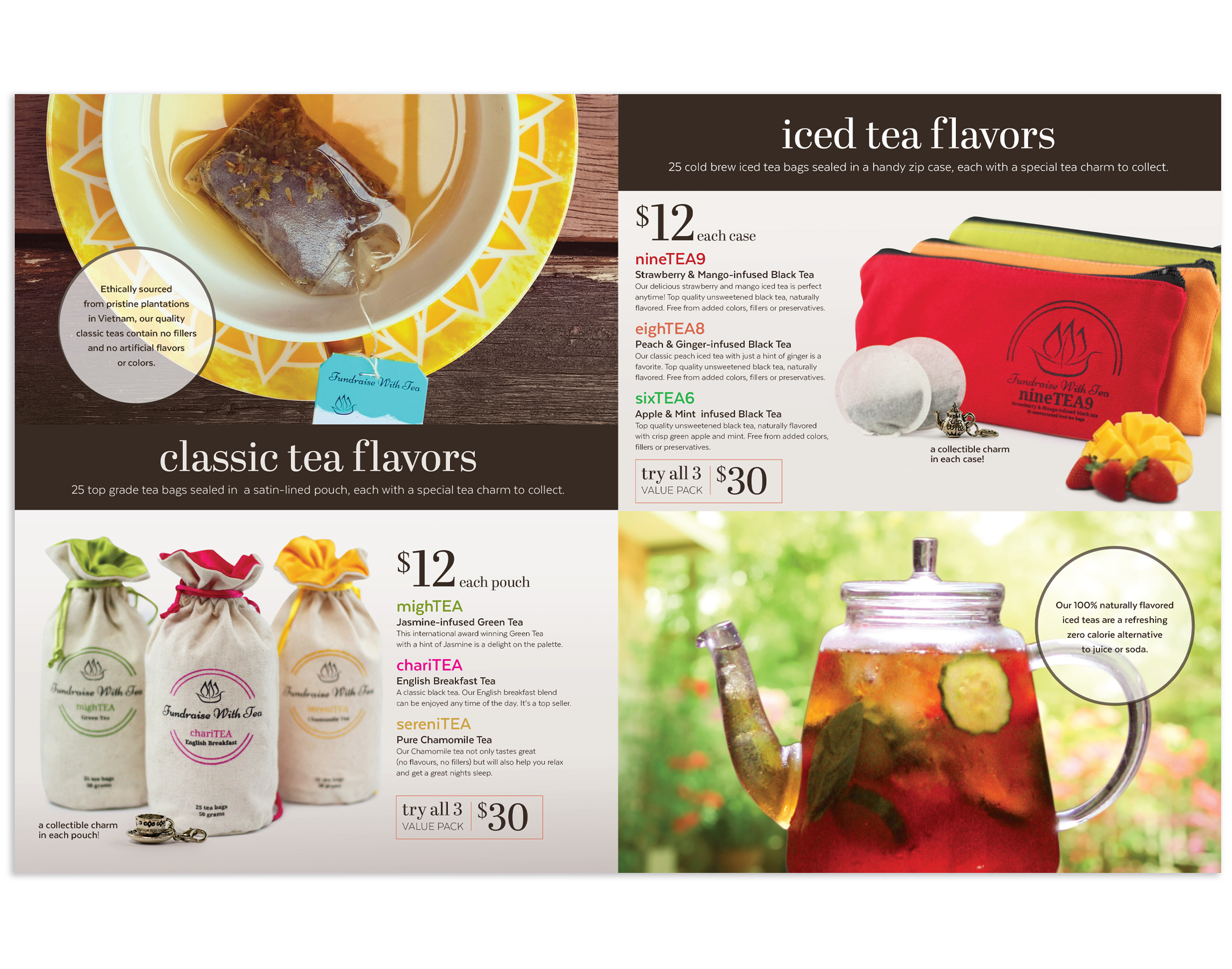 Fundraise With Tea Brochure 2 Page Spread