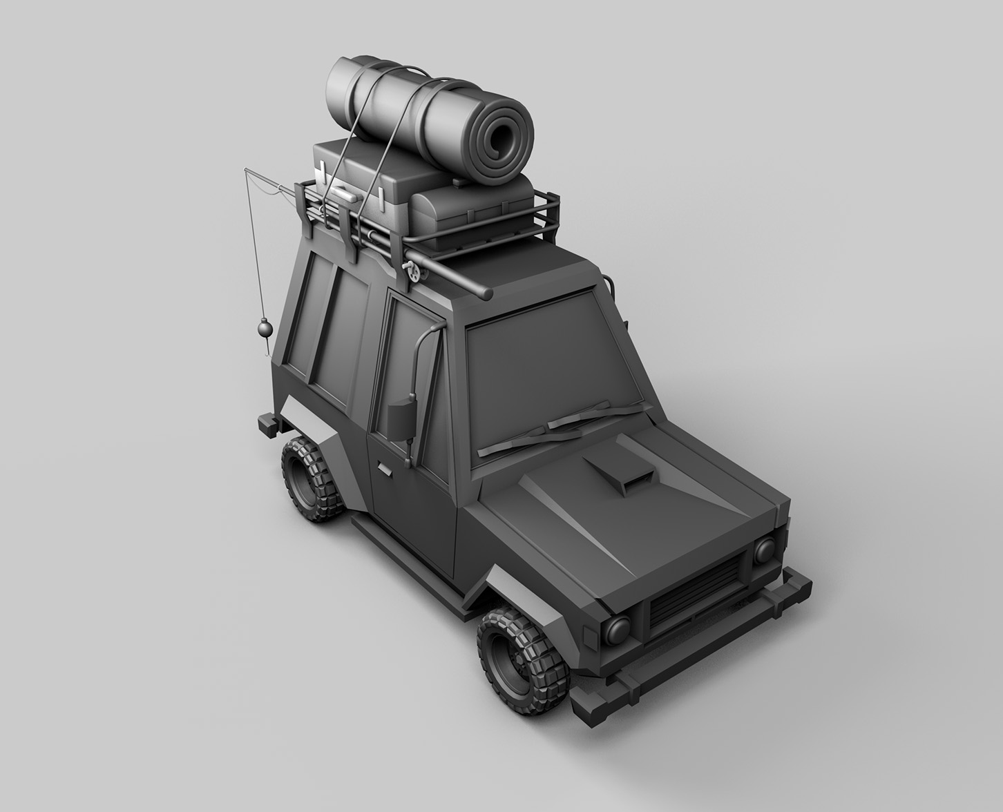 Low Poly SUV View 4